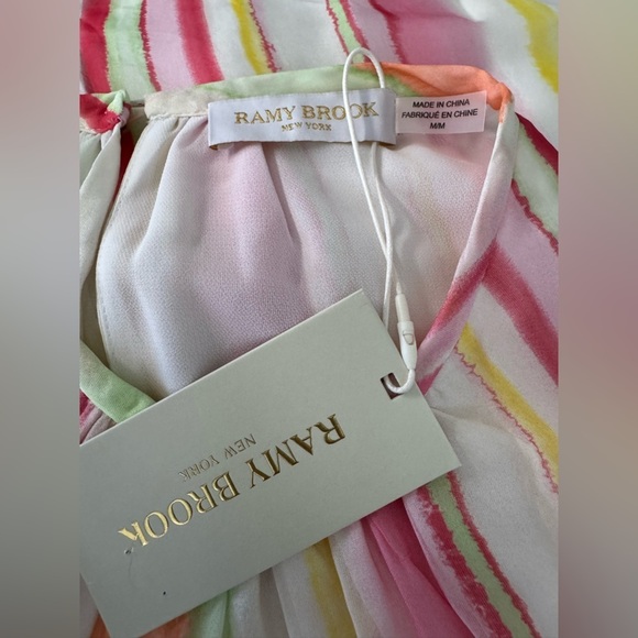 NEW WITH TAGS Ramy Brook Striped Paris Silk Chiffon Sleeveless Minidress~ Med - Picture 12 of 13